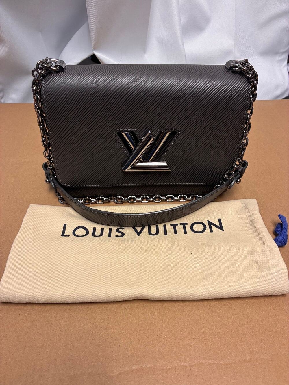 Louis Vuitton Epi Twist MM Gray Crossbody Bag